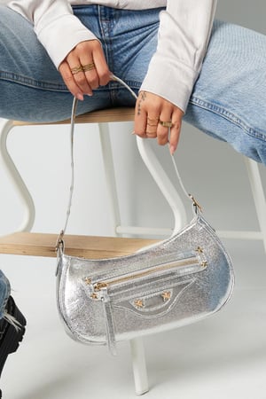 Metallic handtas Licht blauw PU h5 Afbeelding2